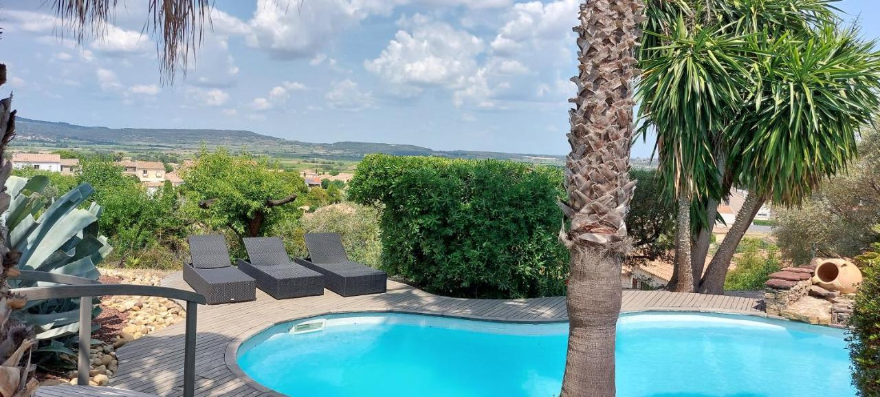 Beautiful Villa With A Stunning View Roujan Экстерьер фото